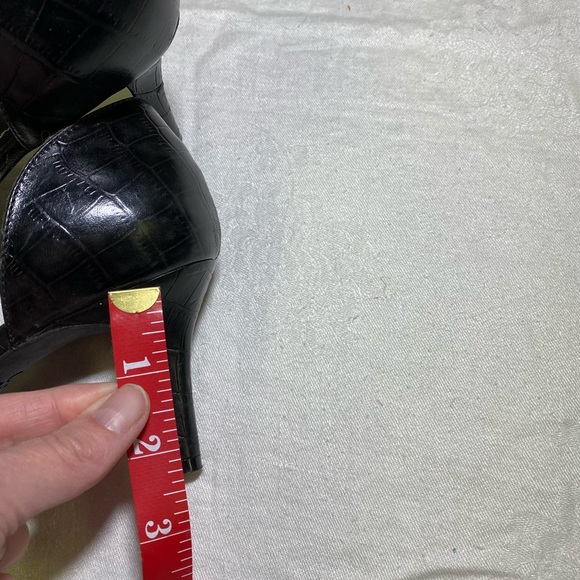 Chaps leather black high heeled peep toe - Picture 6 of 7